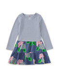 Tiered Skirted Twirl Dress in Cornwall Hydrangeas