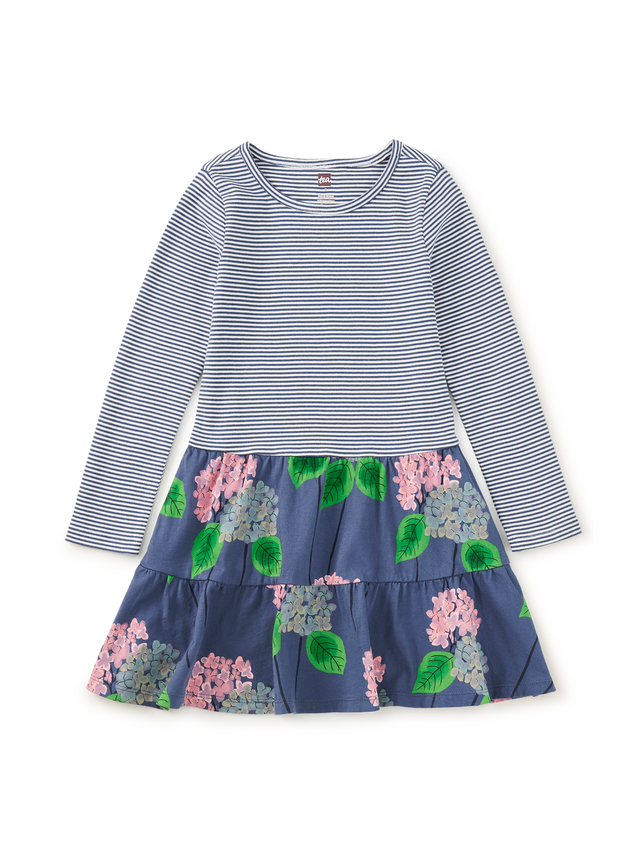 Tiered Skirted Twirl Dress in Cornwall Hydrangeas