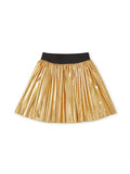 Tea Pleated Metallic Twirl Skirt