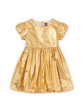 Tea Metallic Balloon Skirted Dress