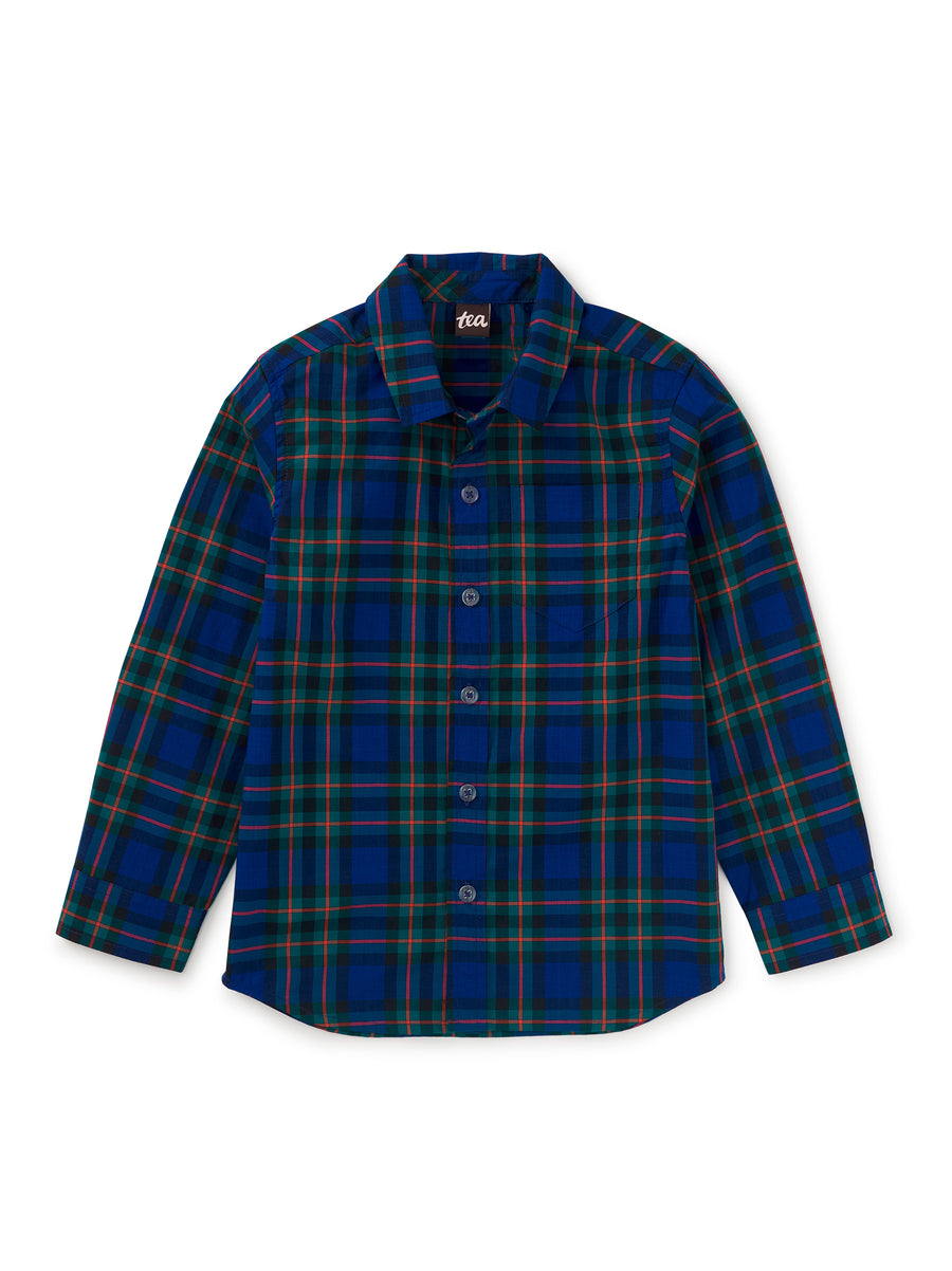 Tea Plaid Button Up Shirt