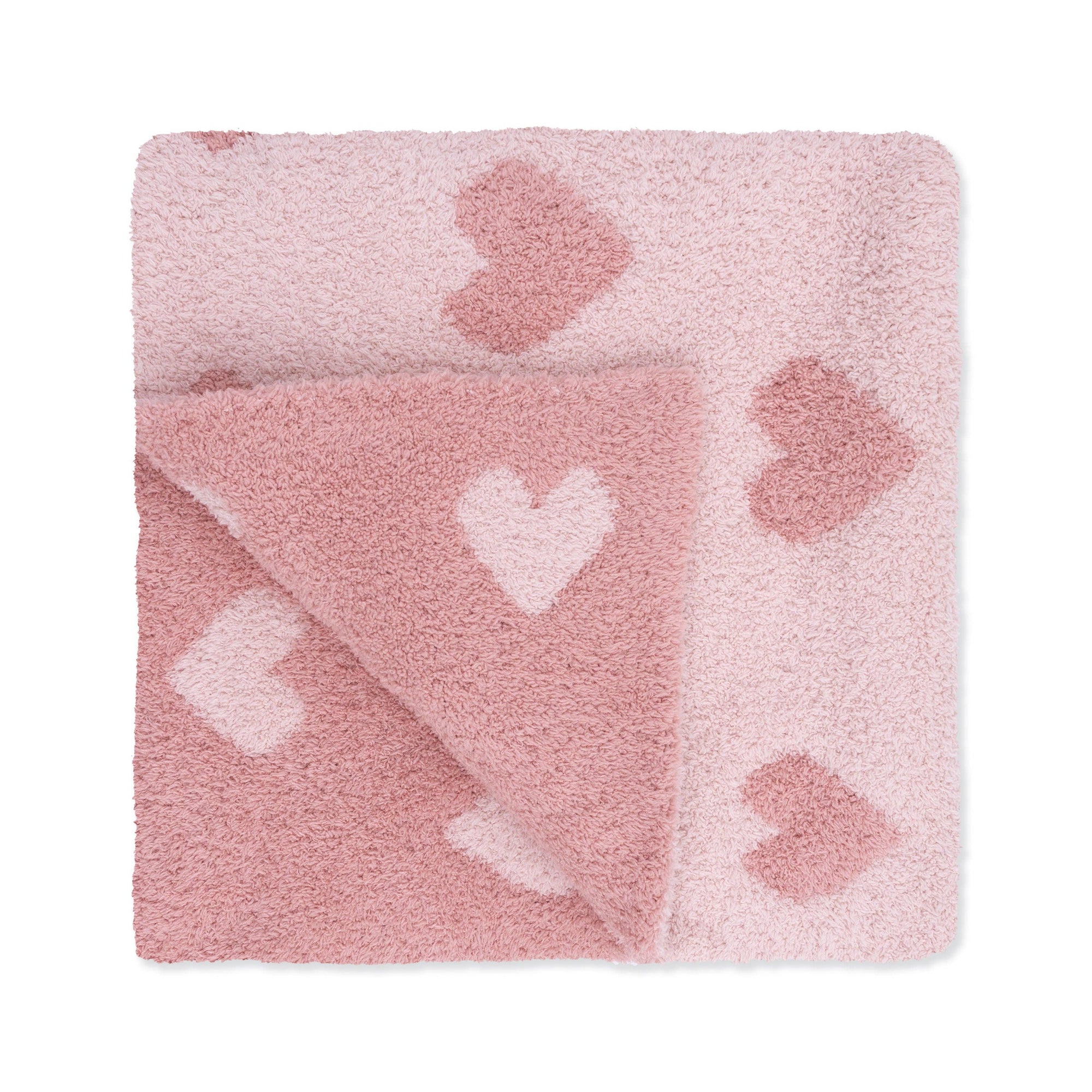 Chenille - Blush and Rose Heart Blanket