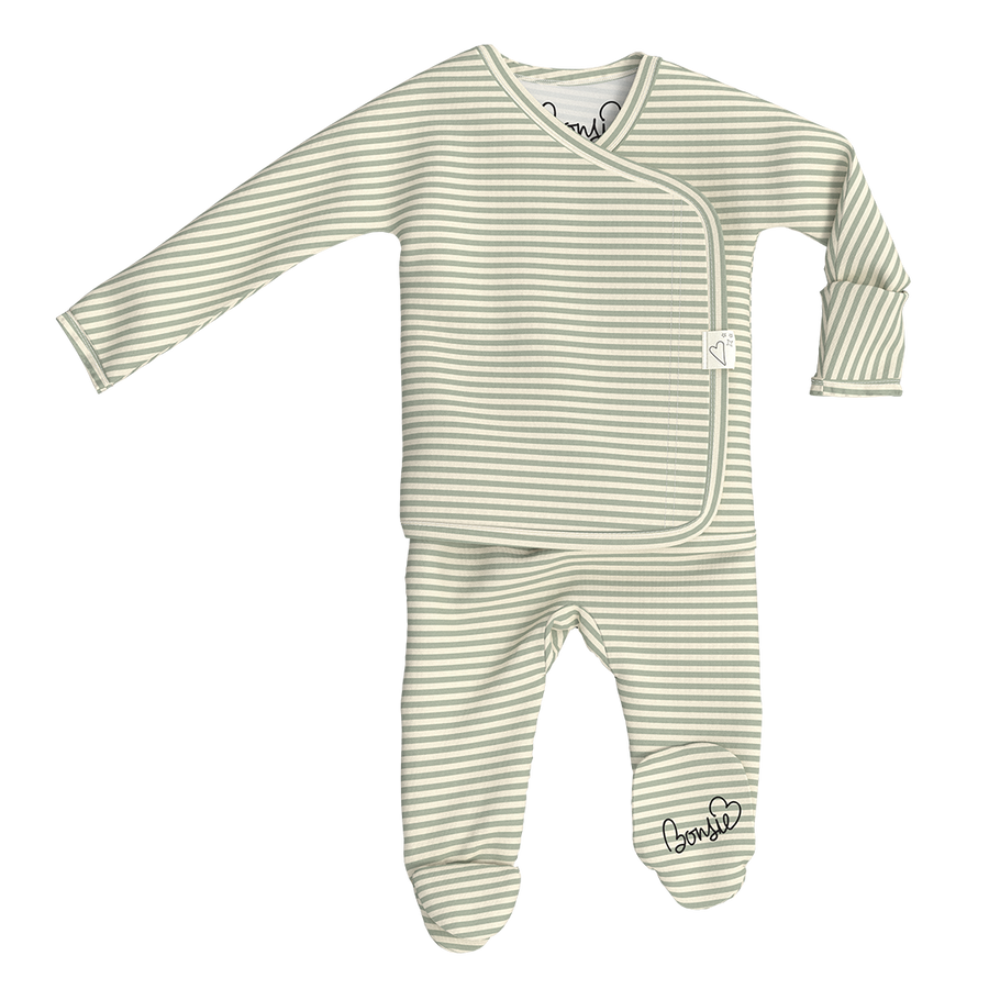 Bonsie Skin to Skin Babywear Footie - Mint Twist