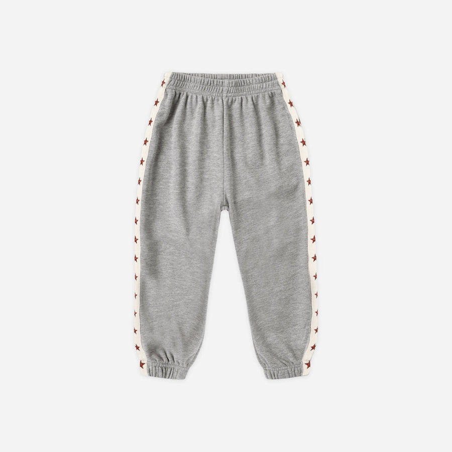 Rylee + Cru Paneled Sweatpant in Heathered Dusty Blue