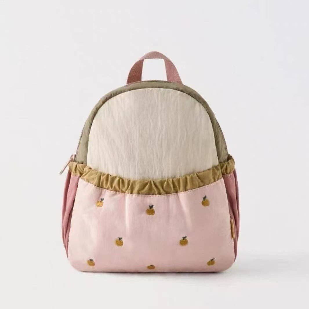 Cute Embroidered Apple Mini Backpack for Kids: Embroidered Apple Design