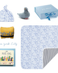 NYC blue baby gift set accessories toy and book