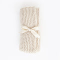 Natural Garter Stitch Knit Baby Blanket
