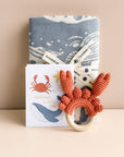 Crocheted Cotton Teether Crab Baby Gift Spring Summer Beach