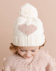 Blush Heart Winter Beanie Hat