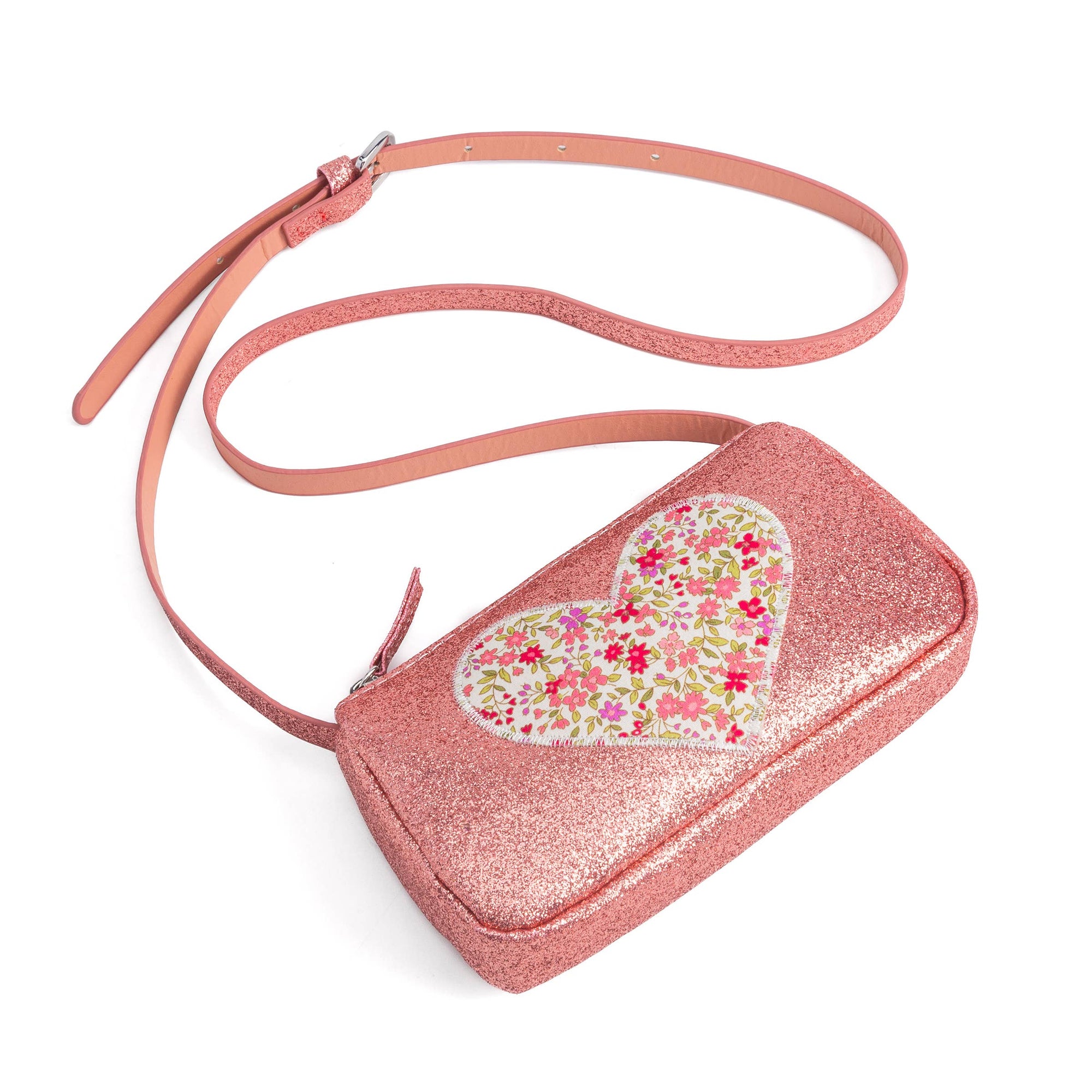 Little Girls Glitter Sparkle Purse with Heart : Vintage Rose