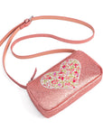 Little Girls Glitter Sparkle Purse with Heart : Vintage Rose
