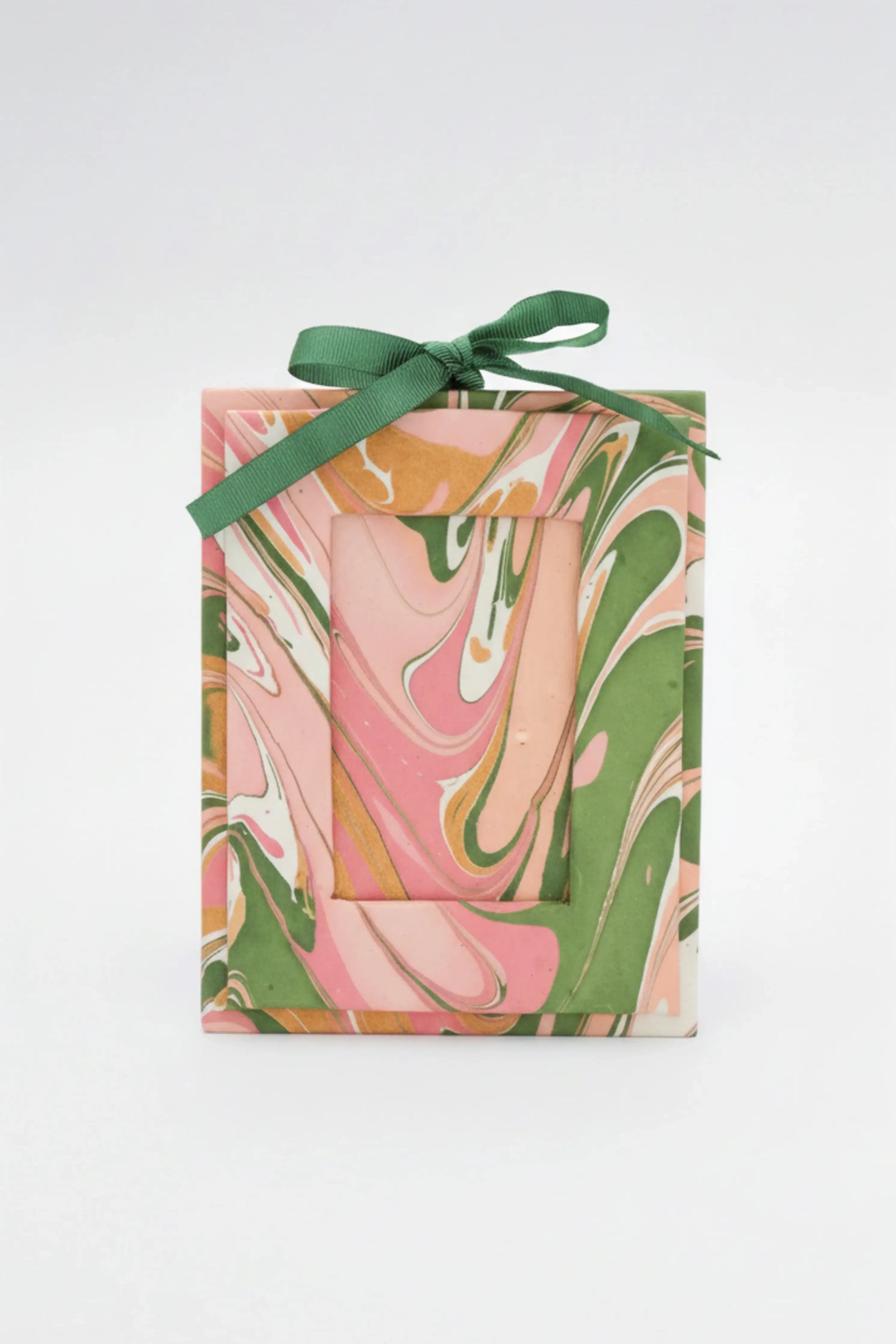 Mini Hand-Marbled Picture Frame Ornament | Peony Bloom