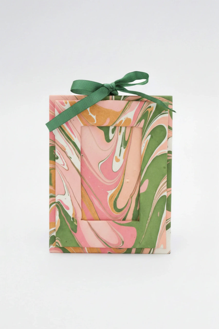 Mini Hand-Marbled Picture Frame Ornament | Peony Bloom
