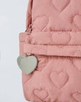 Embroidered Heart Fleece-Insulated Backpack with Multiple Compartments: Pink