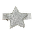 Sparkle Star Hair Clips: Silver