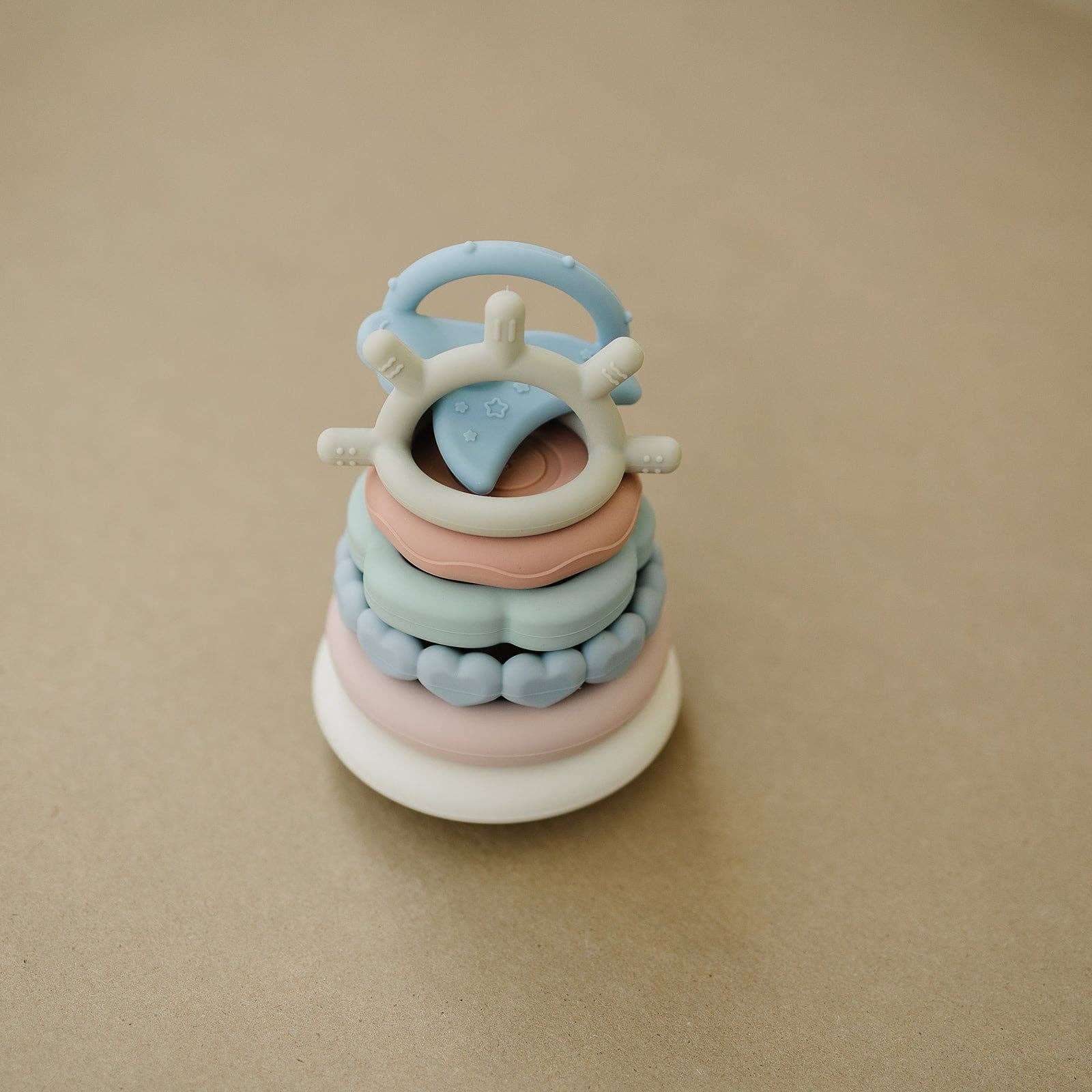 Classic Silicone Stacking Teething Ring Toy 