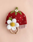 Teether Flower White Cotton Crochet Rattle Baby Toy Summer: In Stock