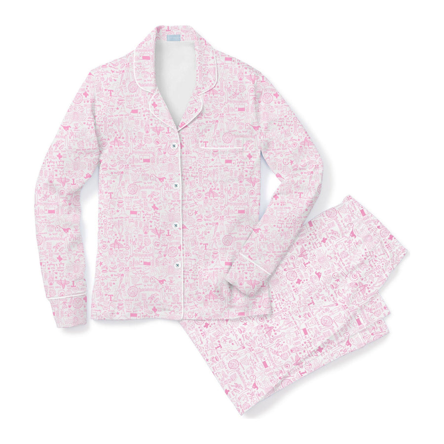 Dallas Women’s Button Front Long Pajama Set