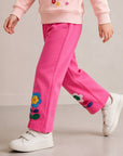 Stylish Kids Long Pants Floral Embroidery Casual Trousers