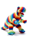 Knitted T Rex Dinosaur Plush Toy Bold Stripe