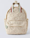 Embroidered Heart Fleece-Insulated Backpack with Multiple Compartments: Pink