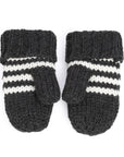 Knit Stripe Cat Mittens in Charcoal Gray