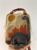 Children's Dinosaur Backpack Cute Canvas Lightweight School Bag: Light Brown