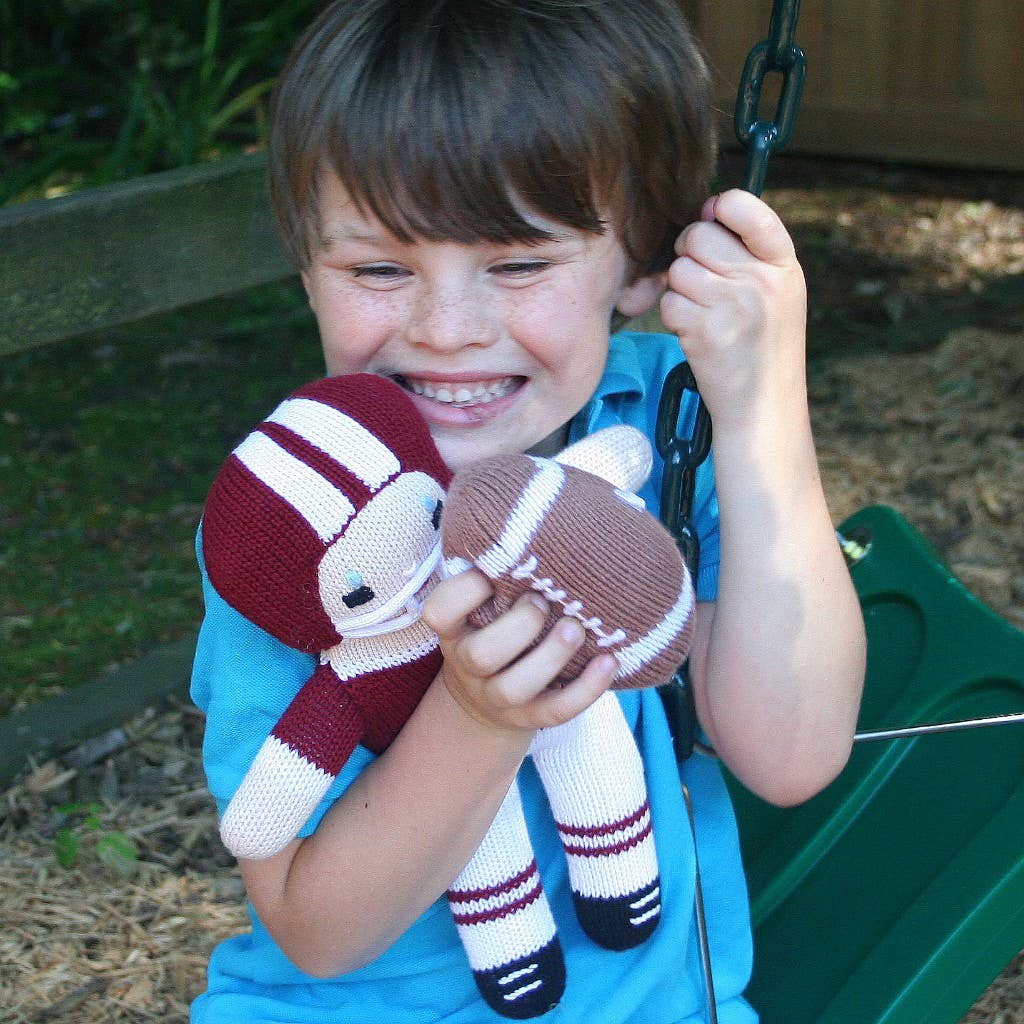 Phil the Football Knit Rattle: 5" Rattle