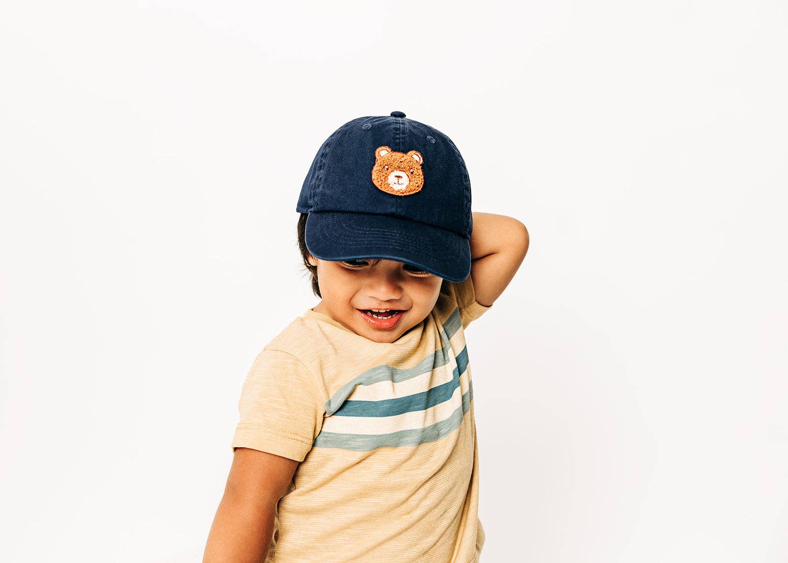 Teddy Bear Patch Baseball hat: Denim / Baby (0-12M)