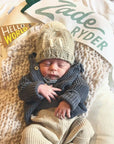 Hi. Pebble Brown Hand Knit Beanie Hat Baby & Kids