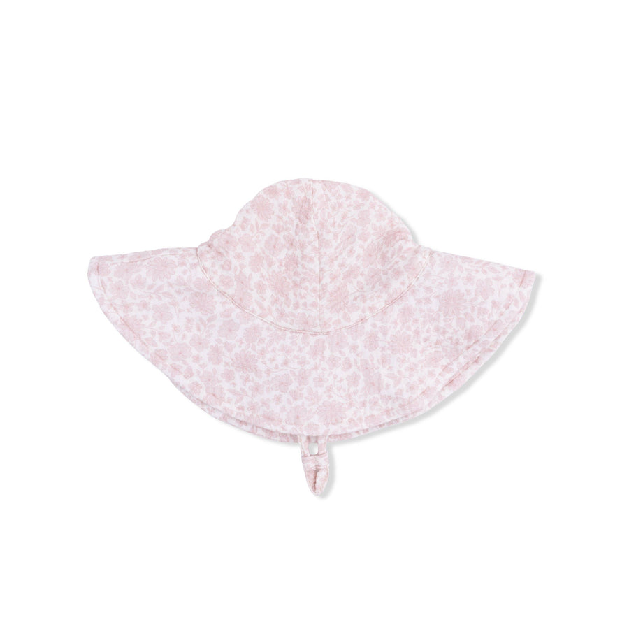 Harper Floral - Wide Brim Sun Hat: 6-12M