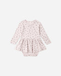 Quincy Mae Pointelle Skirted Body Suit in Heart Ditsy