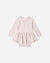Quincy Mae Pointelle Skirted Body Suit in Heart Ditsy