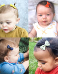 5 Chelsea Boutique Grosgrain Bows on Snap Clips - Juniper