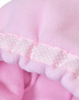 Girls Dot Ribbon Hooded WarmPlus   Fleece Jacket: Light Pink