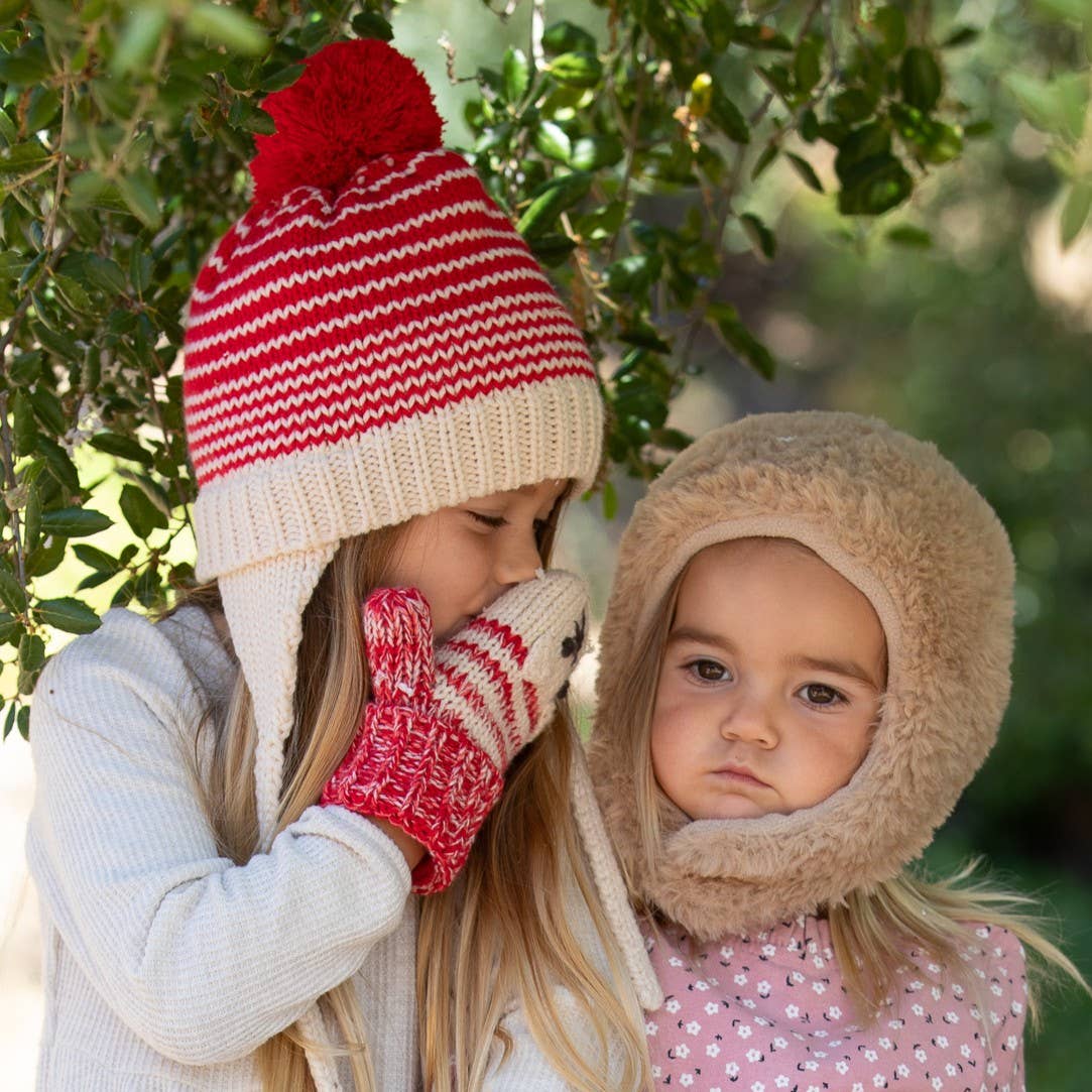 Baby Toddler Soft Knit Earflap Hat with Chin Strap
