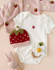 Teether Flower White Cotton Crochet Rattle Baby Toy Summer: In Stock