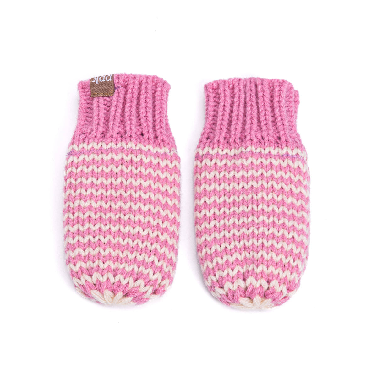 Baby/ Toddler Kids Thumbless Winter Mittens, Stripe Pattern