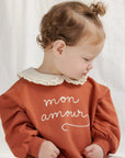 Quincy Mae Collared Sweatshirt in Mon Amour