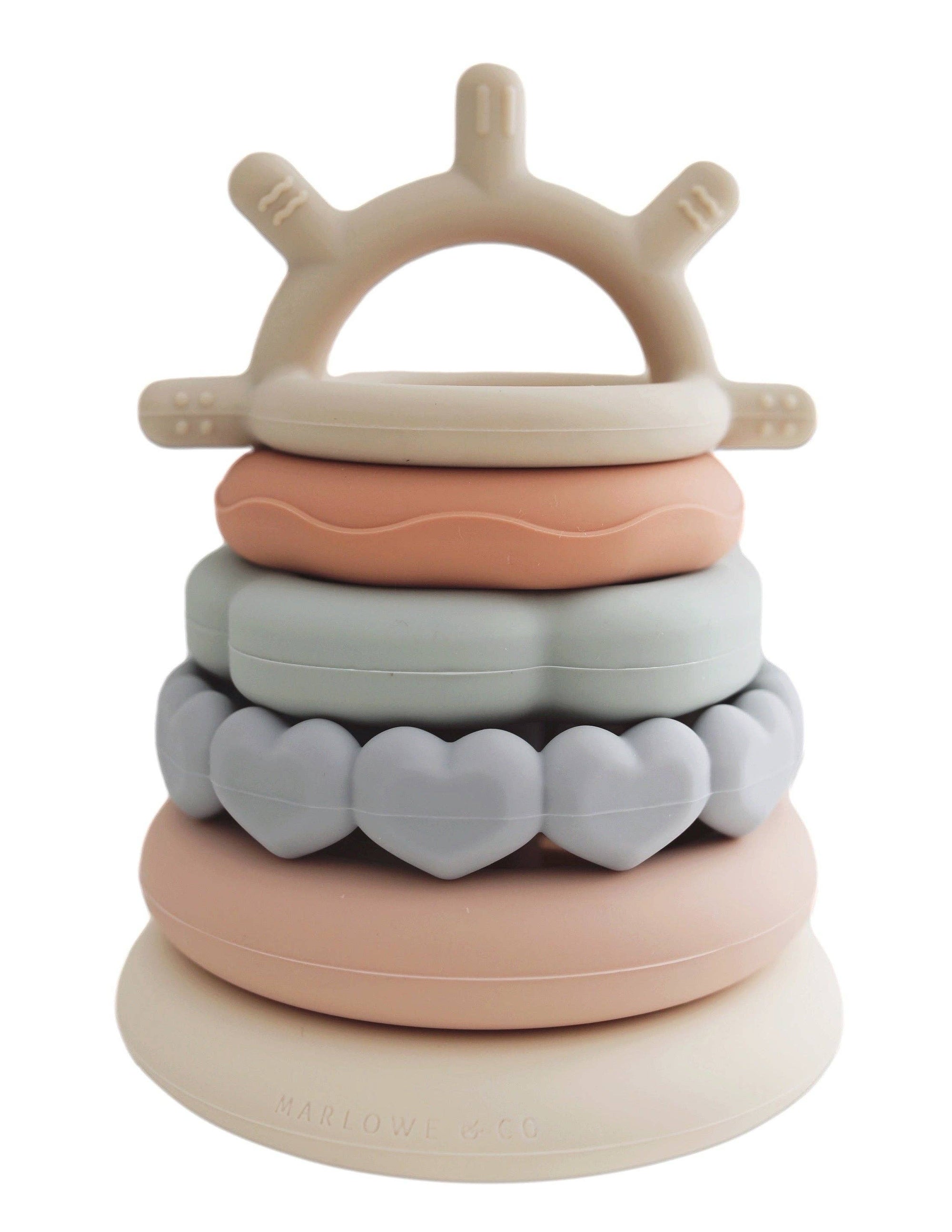 Classic Silicone Stacking Teething Ring Toy 