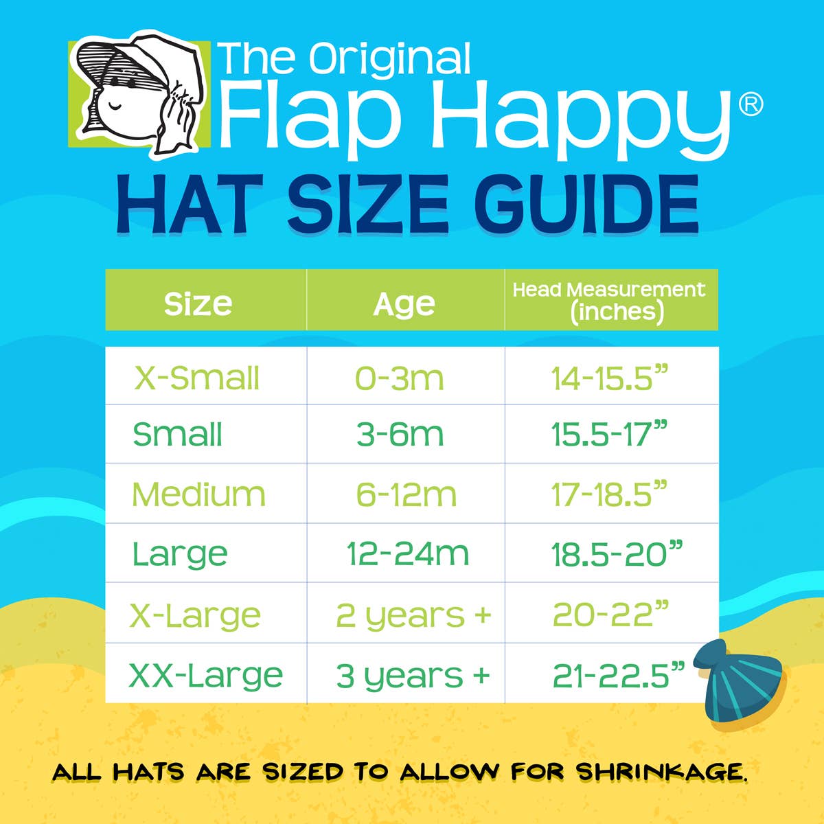 Kids UPF50+ Girls and Boys Original Flap Hat with Ties