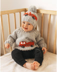 Fire Engine Crew Neck Sweater for Baby & Toddler