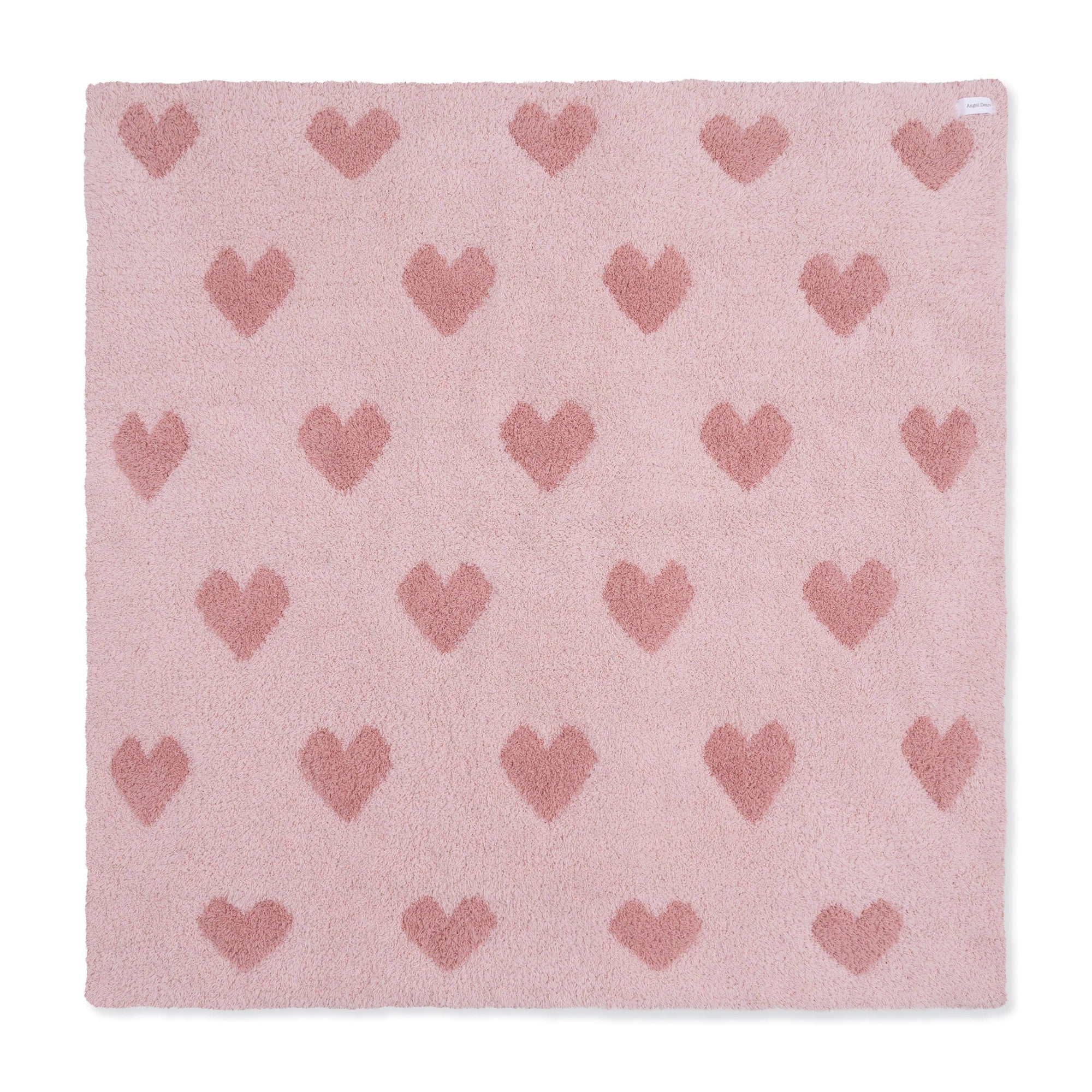Chenille - Blush and Rose Heart Blanket