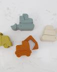 Construction Vehicle Mold Free Silicone Bath Toy Set 
