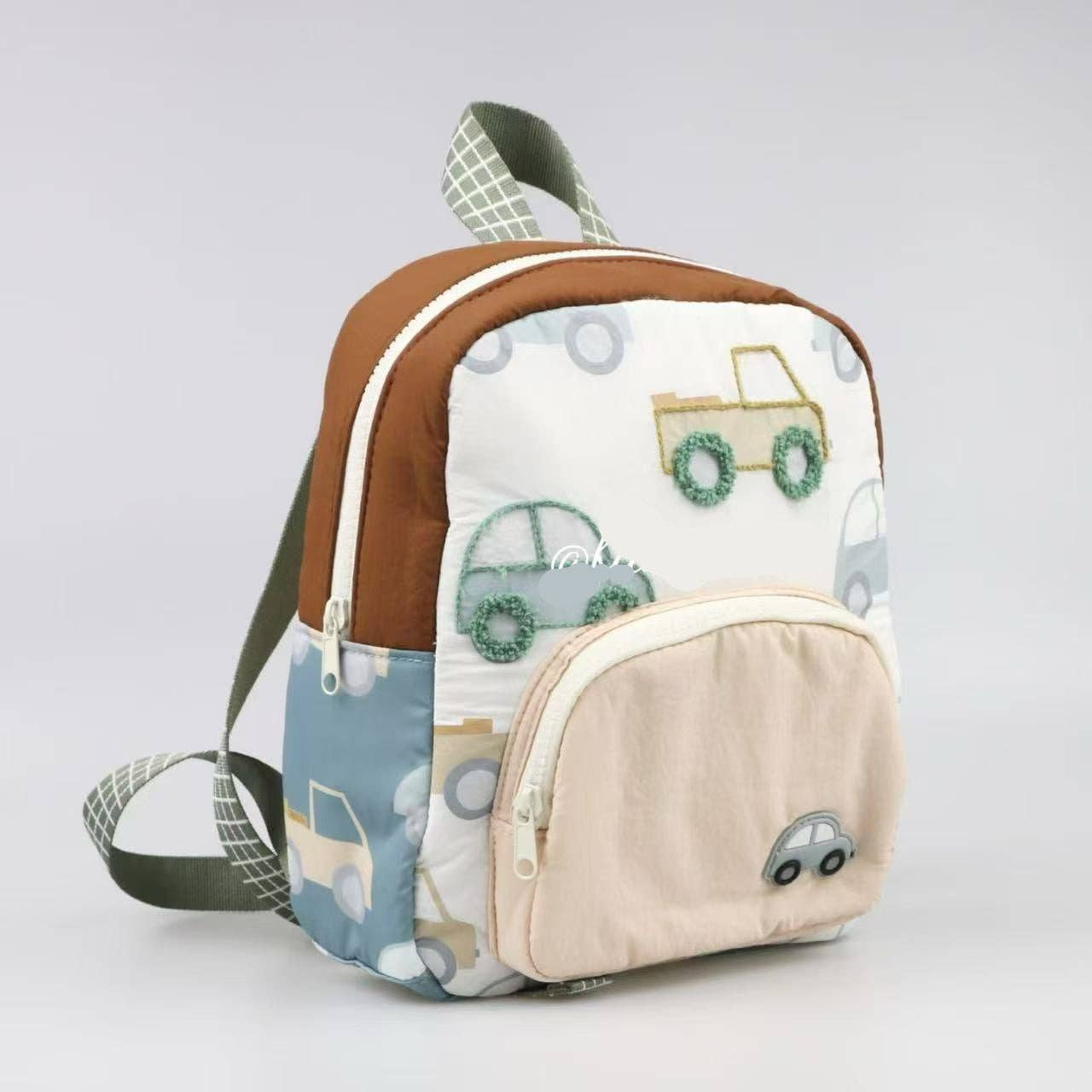 Cute Cartoon Embroidered Kids Backpack for School: Kids Car Backpack