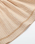 Light Brown Pinstripe Pumpkin Smocked Dress and Bloomer Set