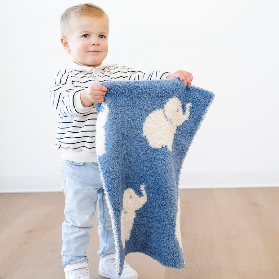 DOUBLE-LAYER BAMBONI® MINI BLANKETS: Elephant Double Layer