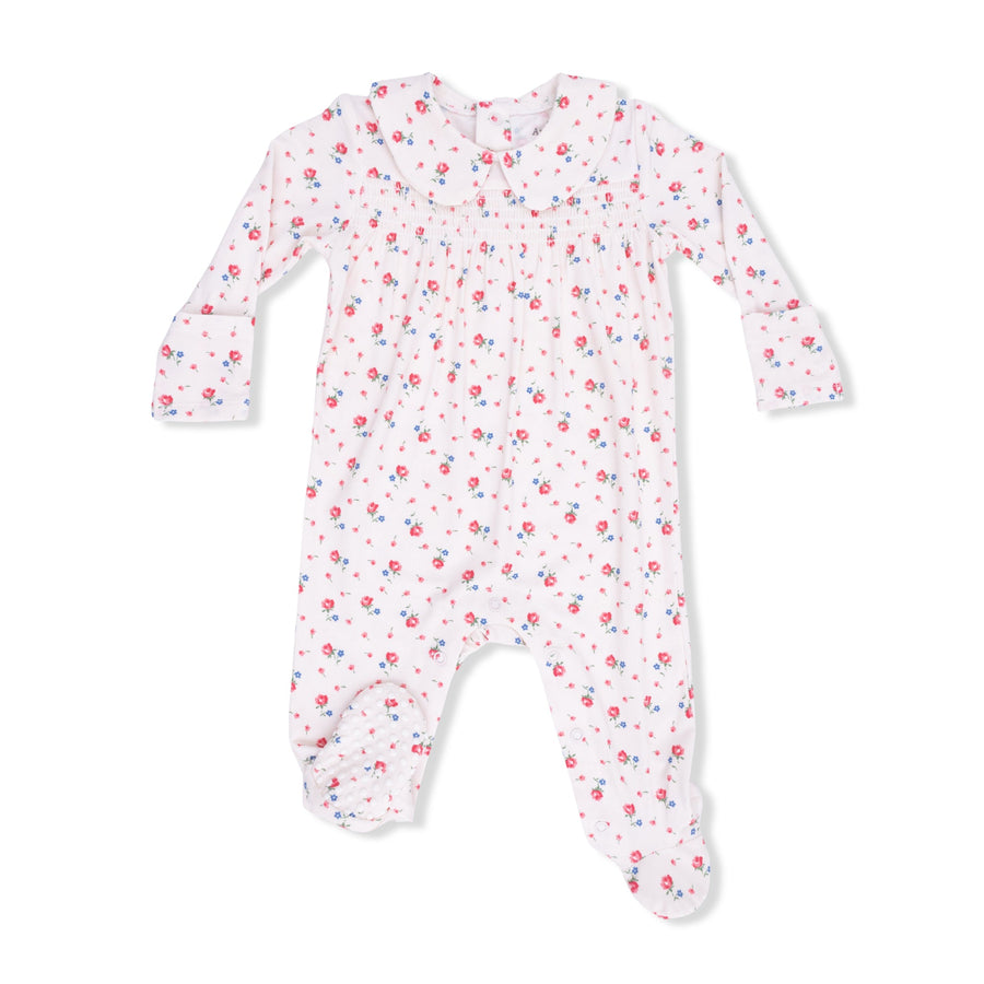Angel Dear Joli Rosette - Smocked Peter Pan Snap Footie