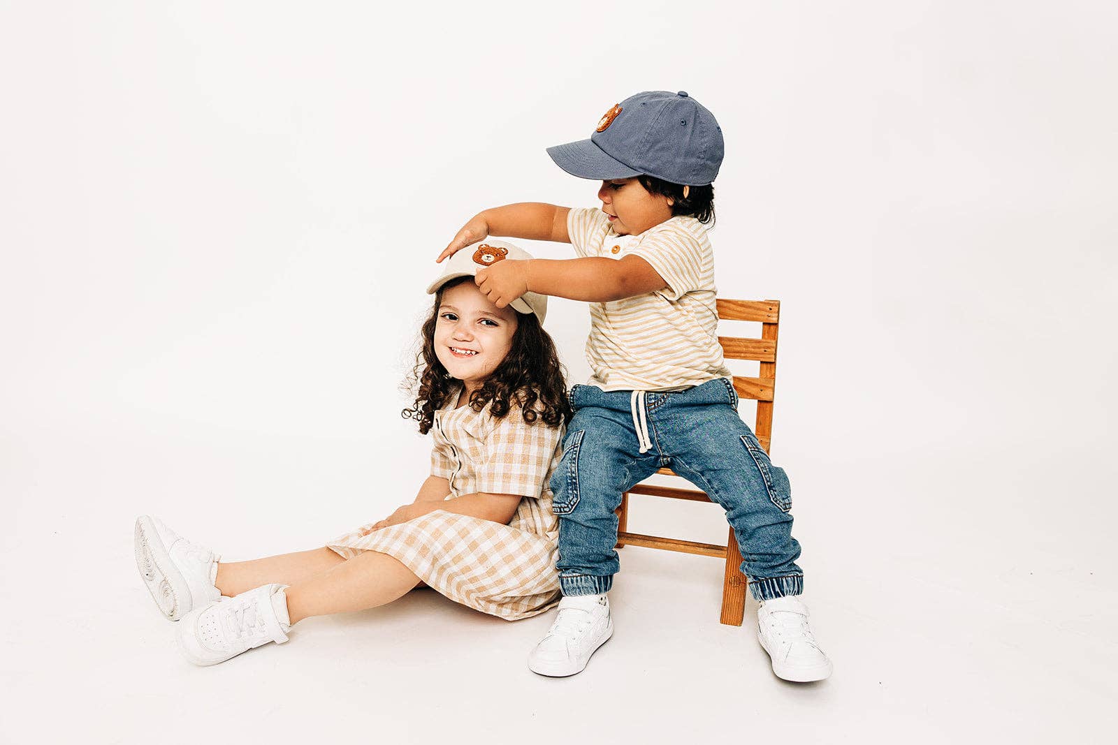 Teddy Bear Patch Baseball hat: Denim / Toddler (1Y-4Y)