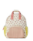 Strawberry Print Backpack Lightweight Casual Canvas Bag: Pink
